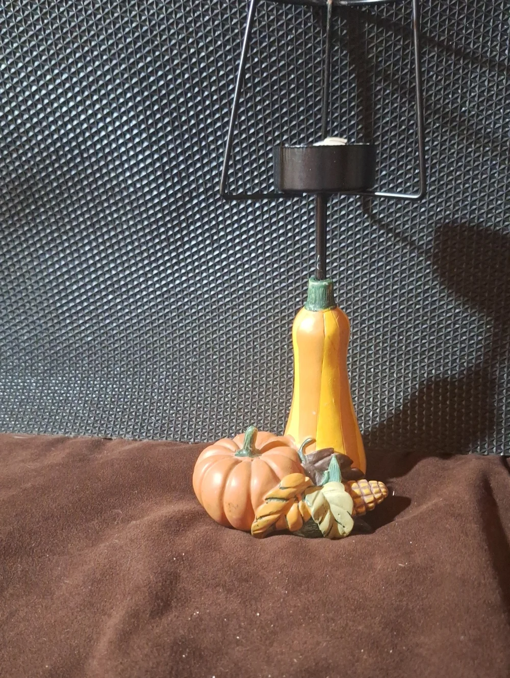 Autumn Harvest Candle Holder Decorative Pumpkin and Squash